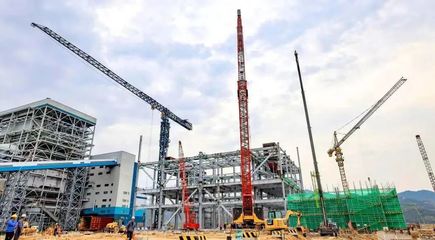 吊机林立、建设正酣 浙能六横电厂二期工程加速冲刺年底目标